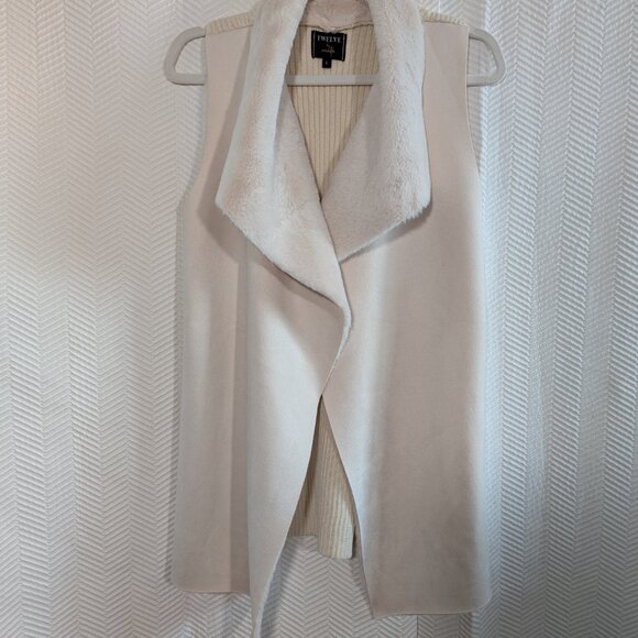 Twelve by Ontwelfth Faux Fur Sweater Waterfall Vest Soft Cozy Layering Large - Picture 6 of 14